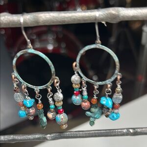 Carrie Fairy Designs Handcrafted, Chandelier, Bohemian, Beaded, Circle Earrings